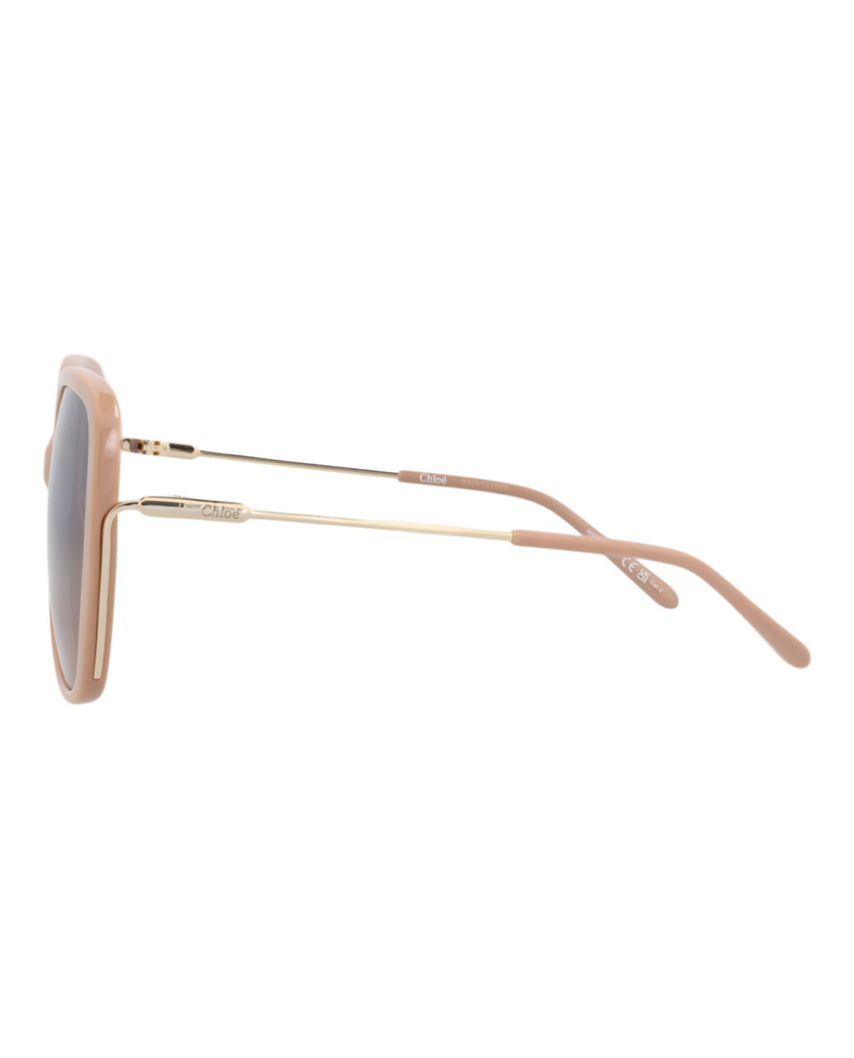 Chloé Womens Square/Rectangle Nude Gold Blue Fashion Designer Eyewear