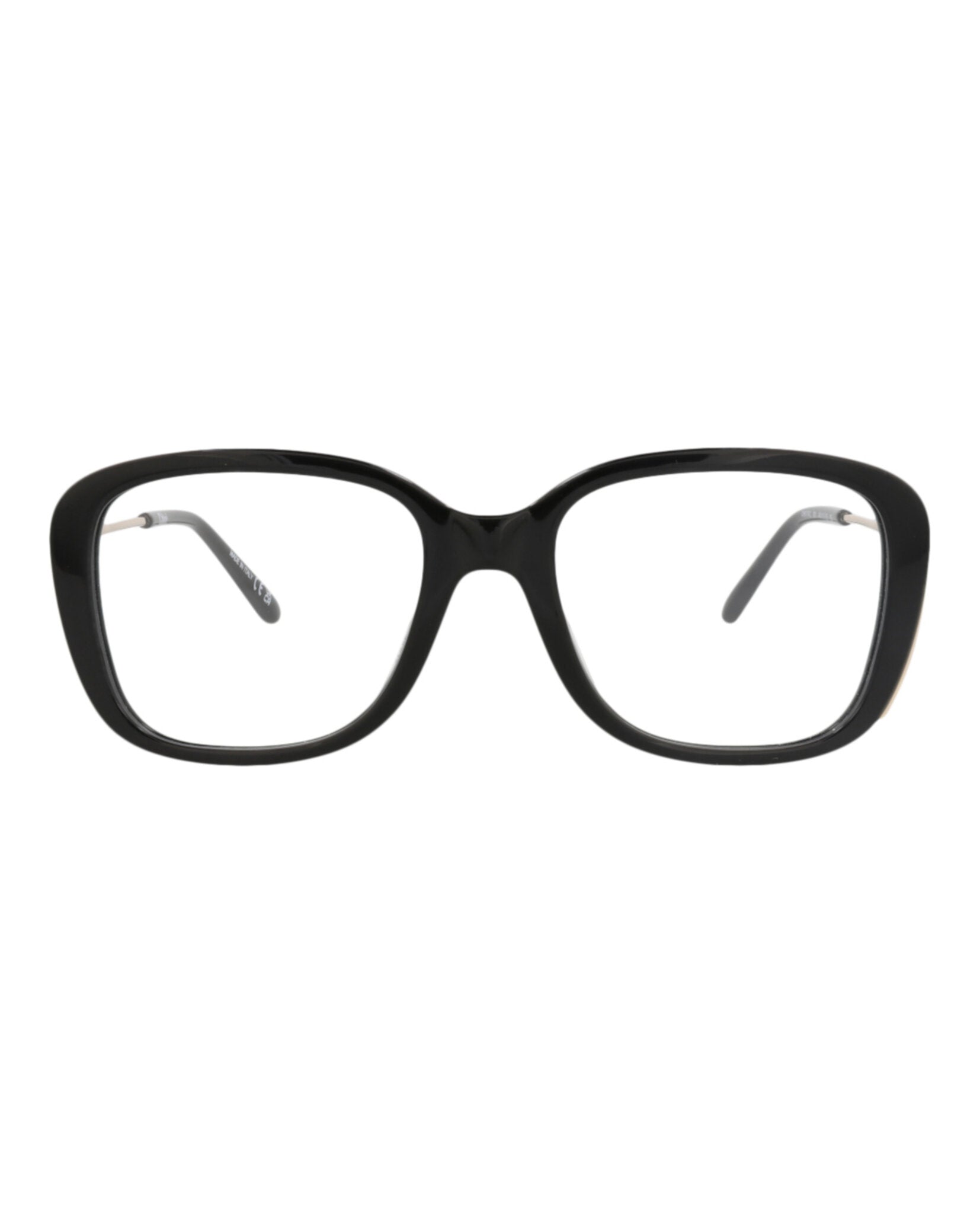 Chloé Chloé Womens Square/Rectangle Black Gold Transparent Fashion Designer Eyewear