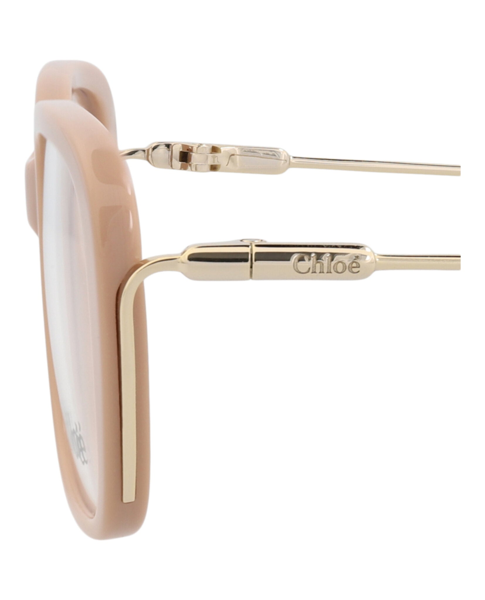 Chloé Chloé Womens Square/Rectangle Nude Gold Transparent Fashion Designer Eyewear