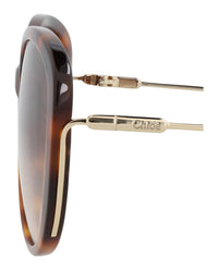 Chloé Womens Round/Oval Havana Gold Brown Fashion Designer Eyewear