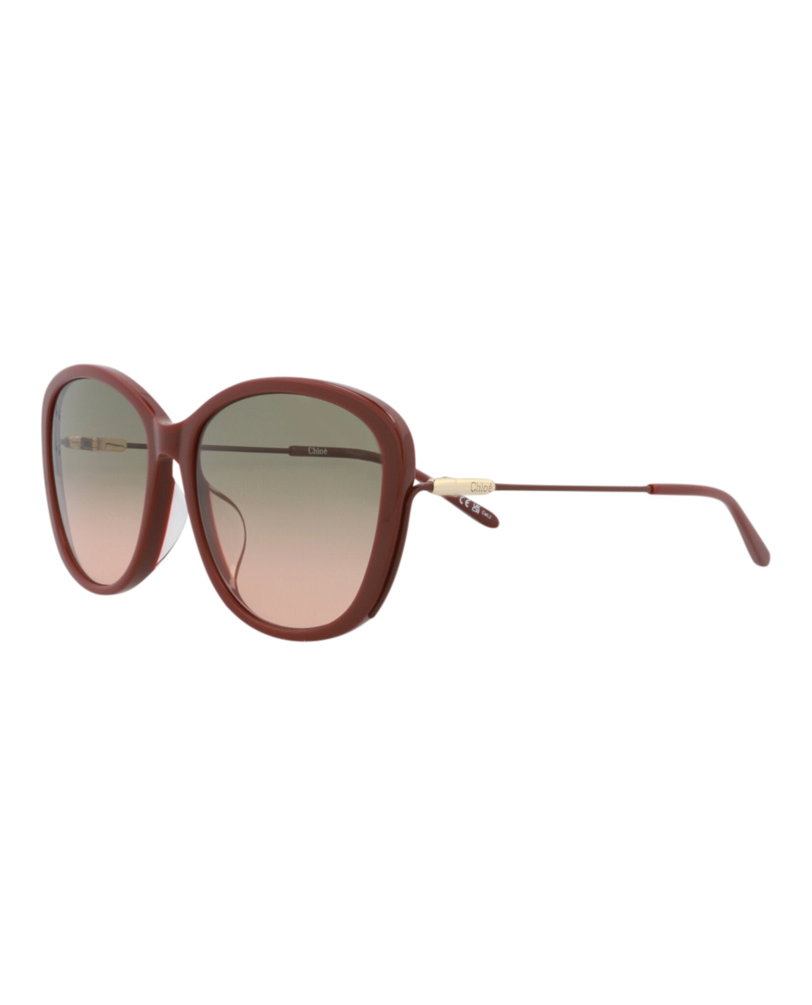 Chloé Chloé Womens Round/Oval Brown Brown Green Fashion Designer Eyewear