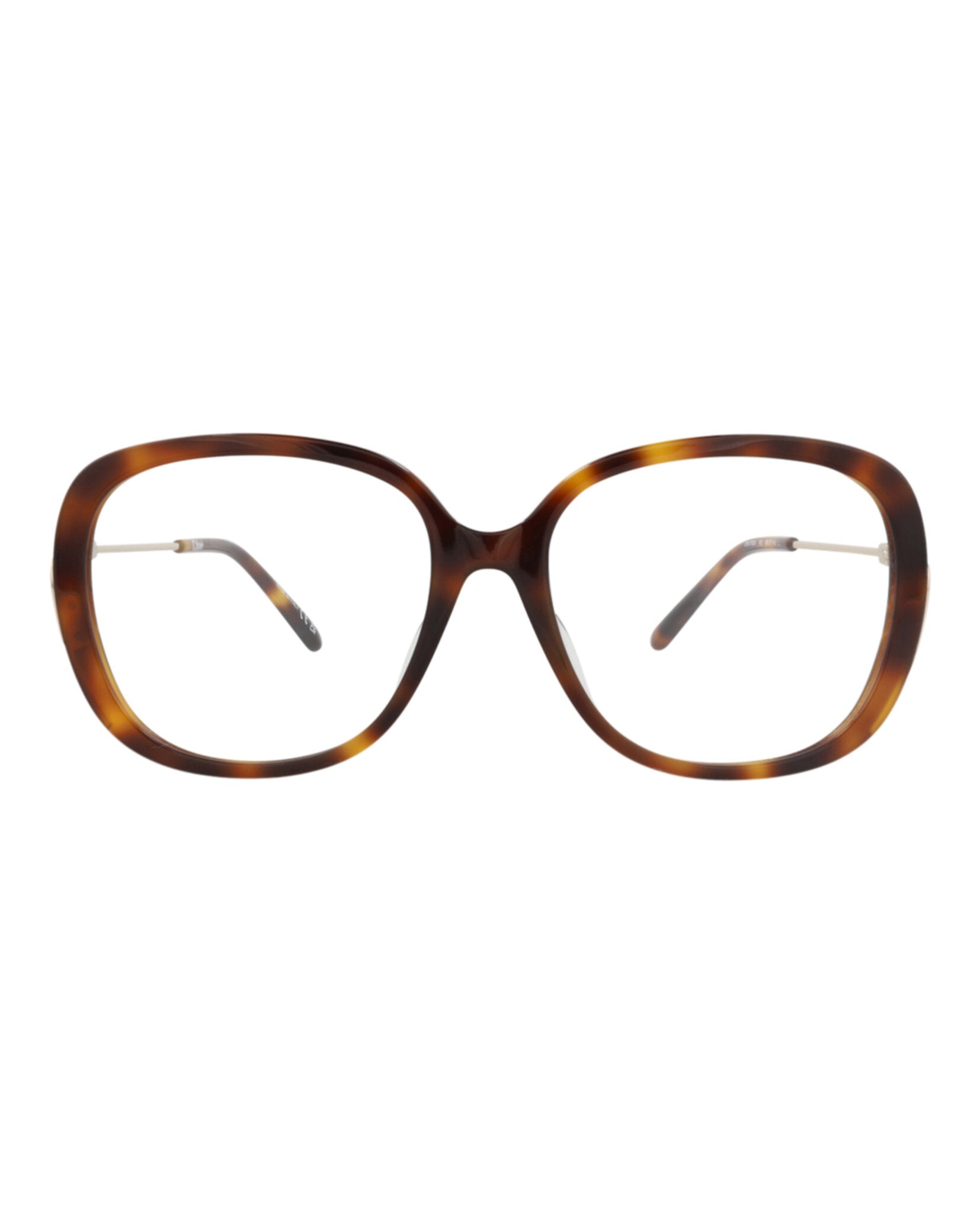 Chloé Chloé Womens Round/Oval Havana Gold Transparent Fashion Designer Eyewear
