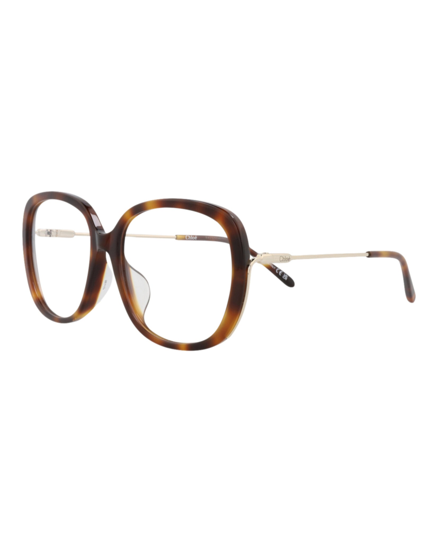 Chloé Chloé Womens Round/Oval Havana Gold Transparent Fashion Designer Eyewear