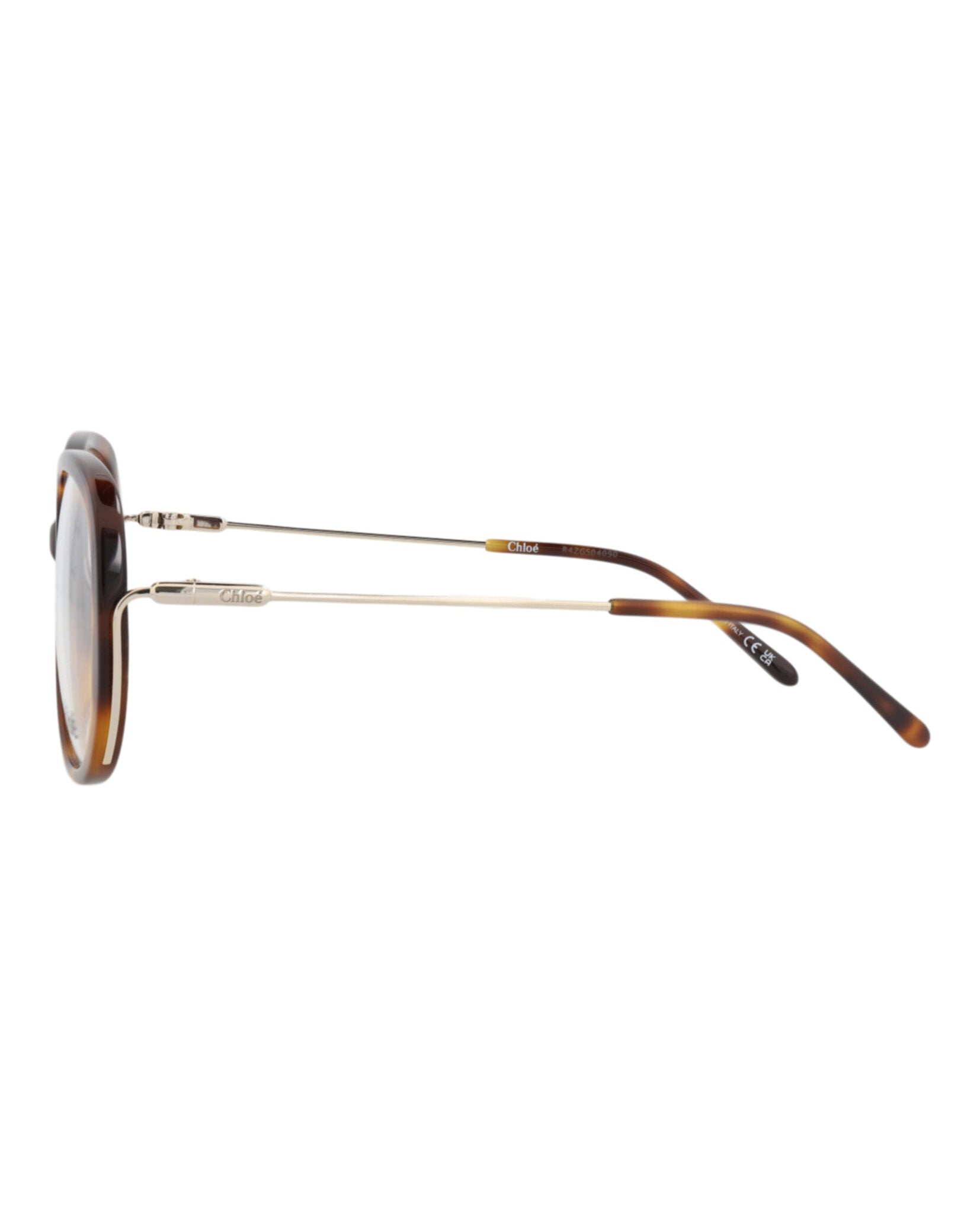 Chloé Chloé Womens Round/Oval Havana Gold Transparent Fashion Designer Eyewear
