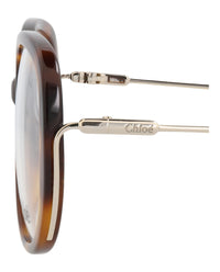 Chloé Chloé Womens Round/Oval Havana Gold Transparent Fashion Designer Eyewear