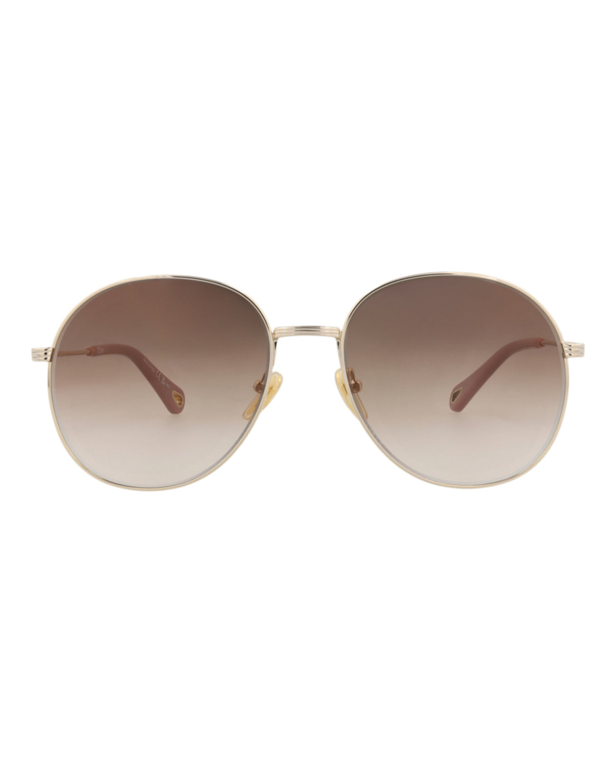 Chloé Chloé Womens Round/Oval Gold Gold Brown Fashion Designer Eyewear