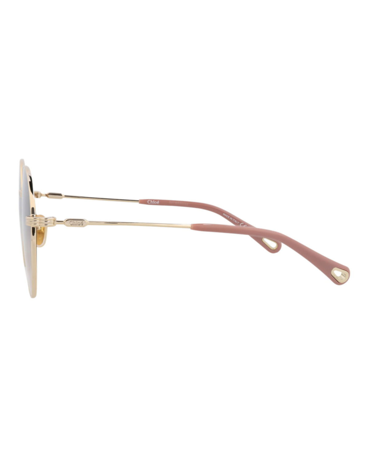 Chloé Chloé Womens Round/Oval Gold Gold Brown Fashion Designer Eyewear