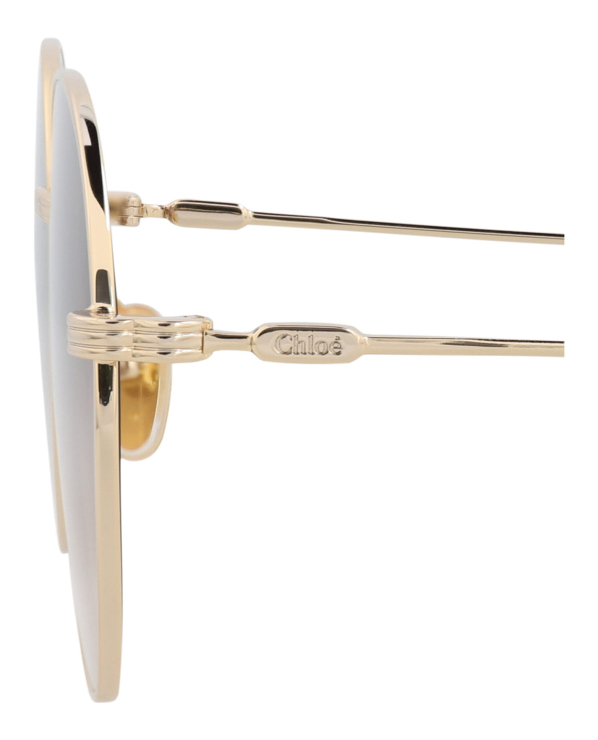 Chloé Chloé Womens Round/Oval Gold Gold Brown Fashion Designer Eyewear