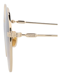 Chloé Chloé Womens Round/Oval Gold Gold Brown Fashion Designer Eyewear