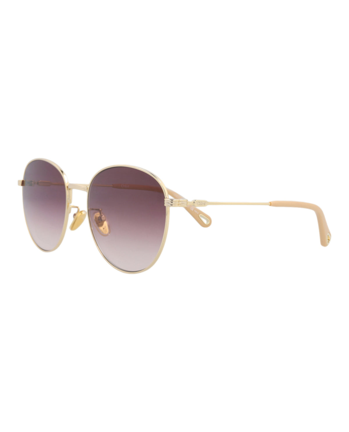 Chloé Womens Round/Oval Gold Gold Violet Fashion Designer Eyewear