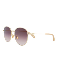 Chloé Womens Round/Oval Gold Gold Violet Fashion Designer Eyewear