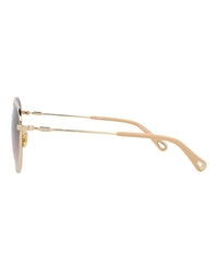 Chloé Womens Round/Oval Gold Gold Violet Fashion Designer Eyewear