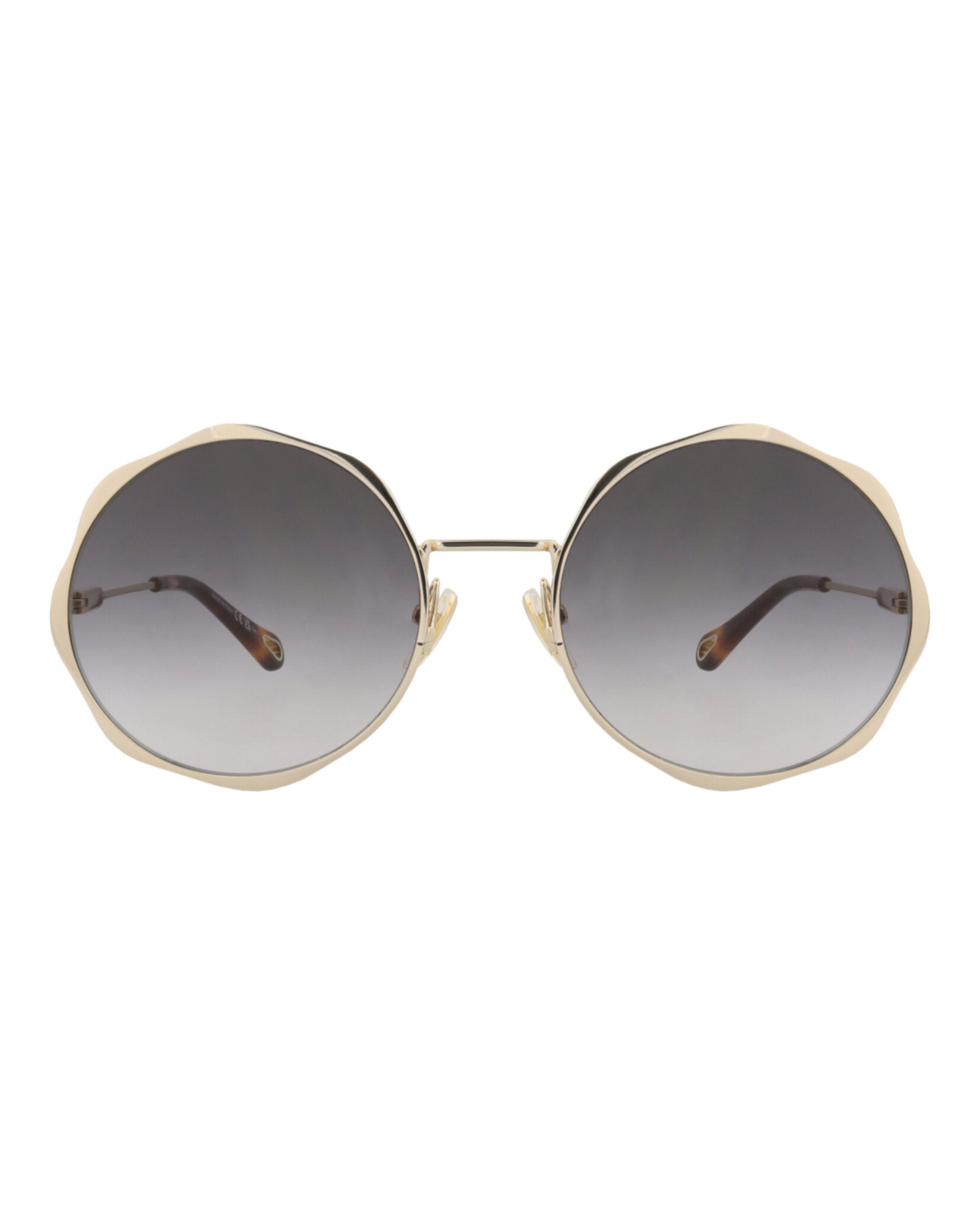 Chloé Chloé Womens Round/Oval Gold Gold Grey Fashion Designer Eyewear