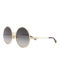 Chloé Chloé Womens Round/Oval Gold Gold Grey Fashion Designer Eyewear