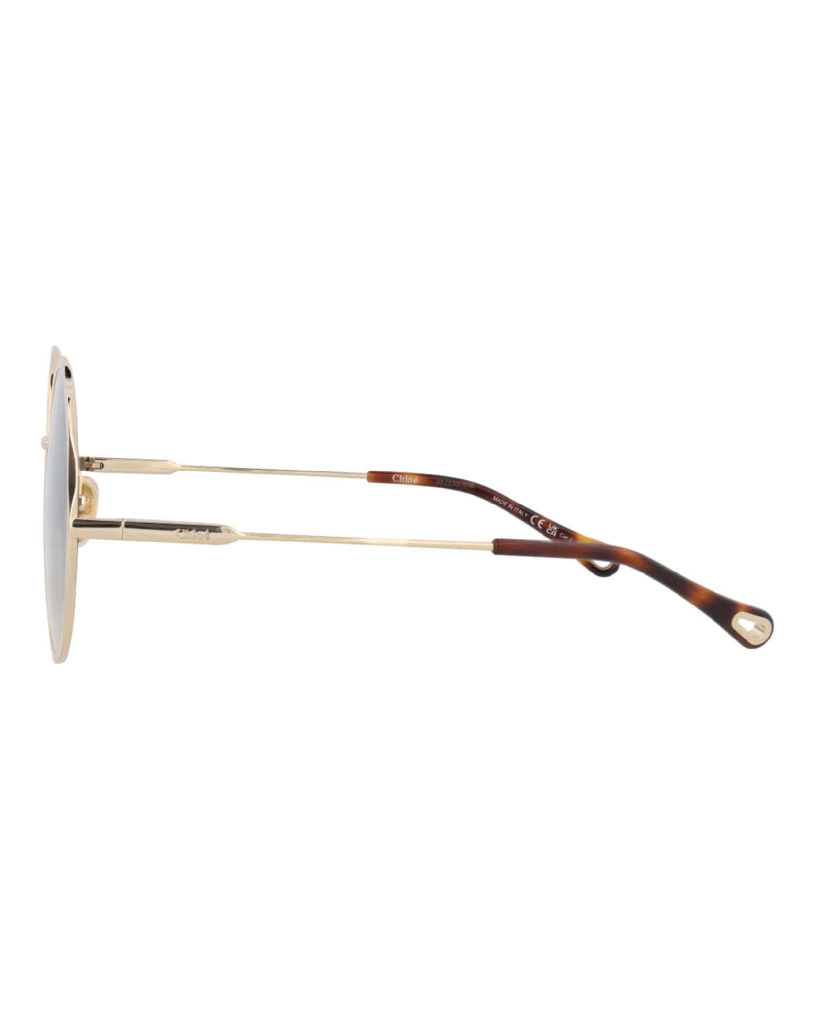 Chloé Chloé Womens Round/Oval Gold Gold Grey Fashion Designer Eyewear