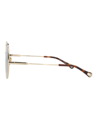 Chloé Chloé Womens Round/Oval Gold Gold Grey Fashion Designer Eyewear