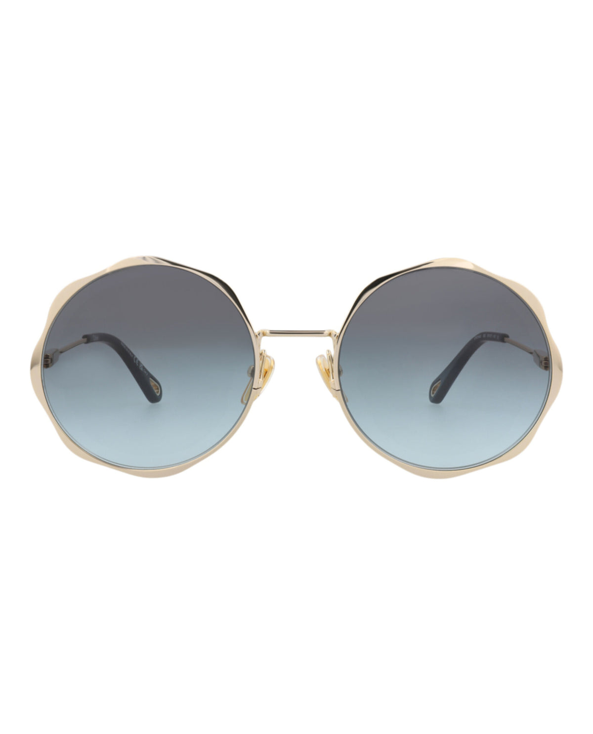 Chloé Chloé Womens Round/Oval Gold Gold Blue Fashion Designer Eyewear