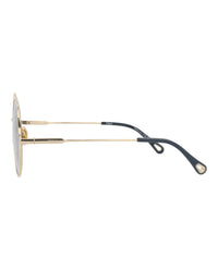 Chloé Chloé Womens Round/Oval Gold Gold Blue Fashion Designer Eyewear