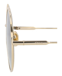 Chloé Chloé Womens Round/Oval Gold Gold Blue Fashion Designer Eyewear