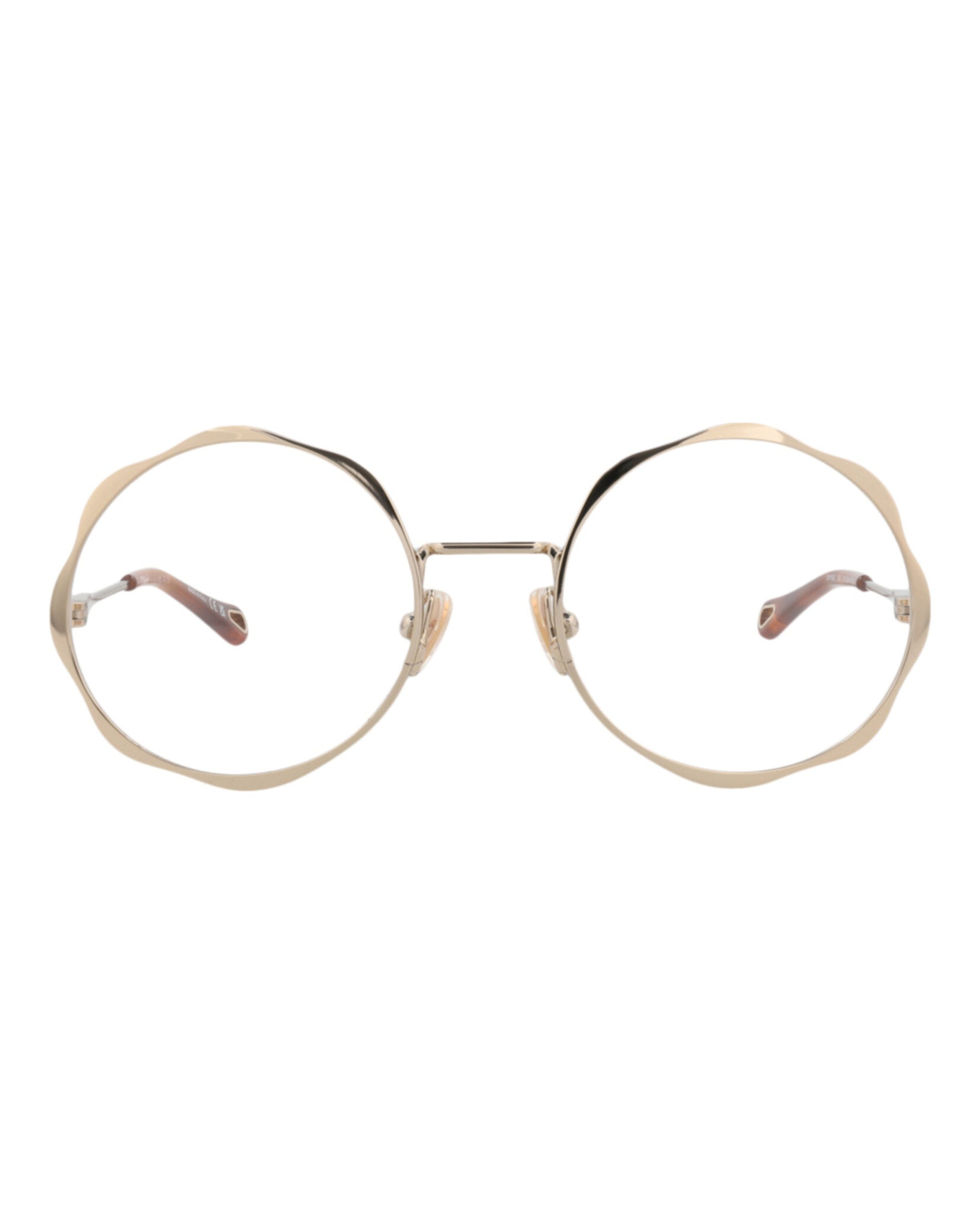 Chloé Chloé Womens Round/Oval Gold Gold Transparent Fashion Designer Eyewear