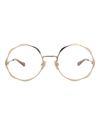 Chloé Chloé Womens Round/Oval Gold Gold Transparent Fashion Designer Eyewear