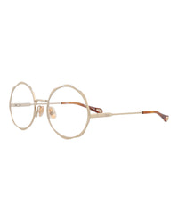 Chloé Chloé Womens Round/Oval Gold Gold Transparent Fashion Designer Eyewear