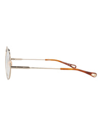 Chloé Chloé Womens Round/Oval Gold Gold Transparent Fashion Designer Eyewear