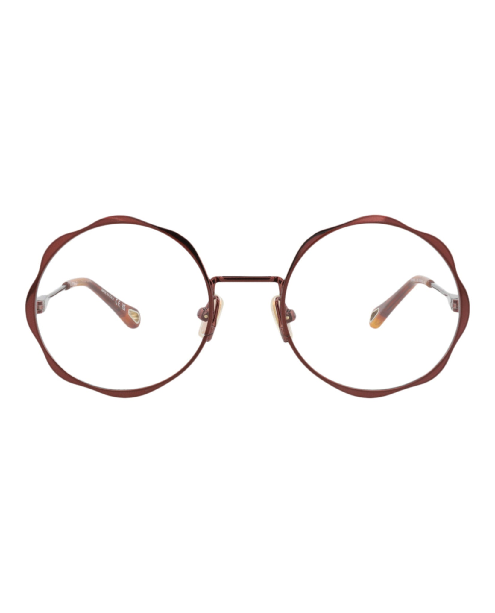 Chloé Chloé Womens Round/Oval Brown Brown Transparent Fashion Designer Eyewear