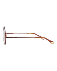Chloé Chloé Womens Round/Oval Brown Brown Transparent Fashion Designer Eyewear