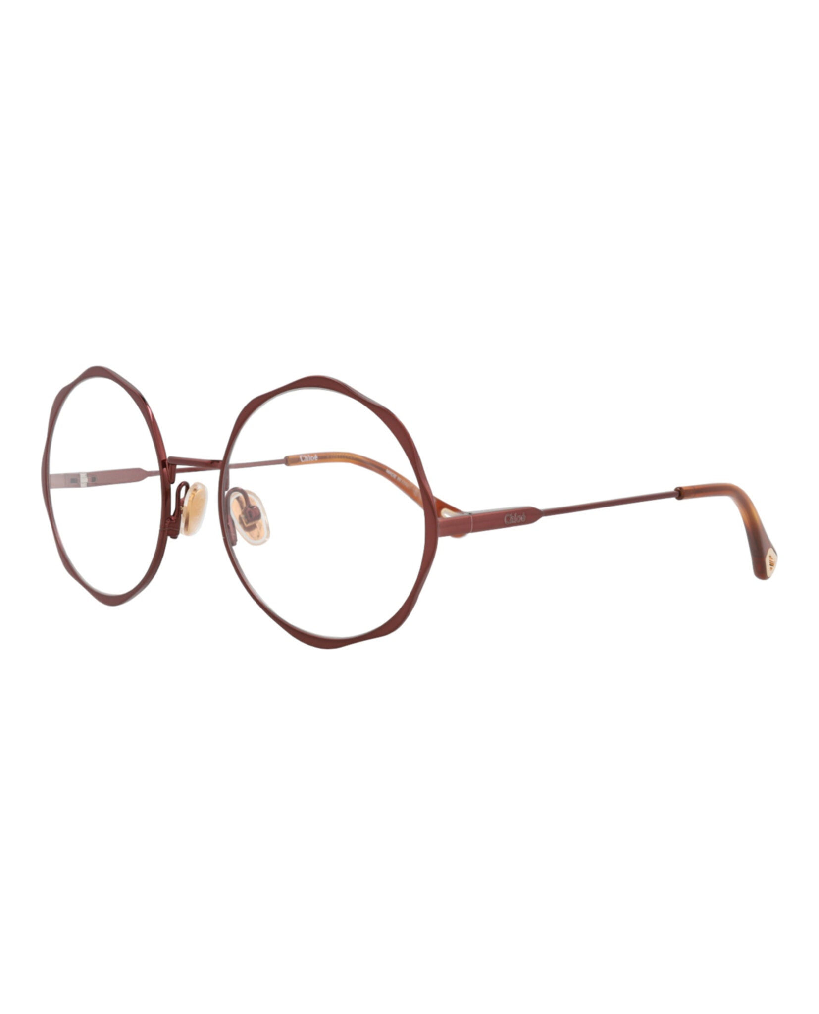 Chloé Womens Round/Oval Brown Brown Transparent Fashion Designer Eyewear