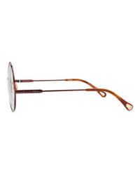 Chloé Womens Round/Oval Brown Brown Transparent Fashion Designer Eyewear