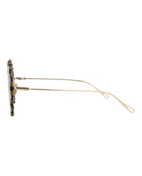 Chloé Womens Round/Oval Gold Gold Grey Fashion Designer Eyewear