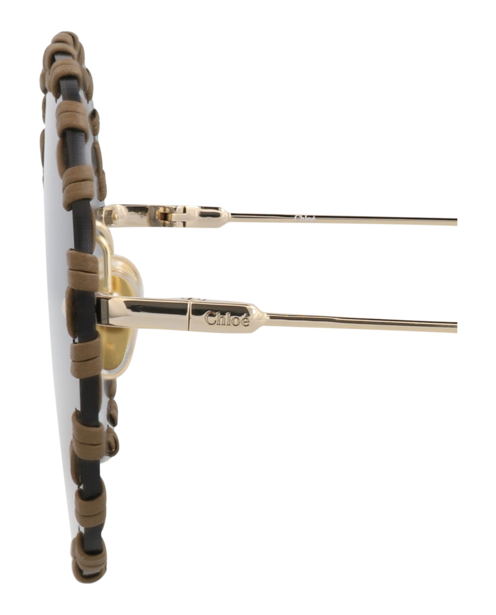 Chloé Womens Round/Oval Gold Gold Grey Fashion Designer Eyewear