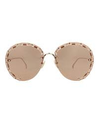 Chloé Chloé Womens Round/Oval Gold Gold Brown Fashion Designer Eyewear