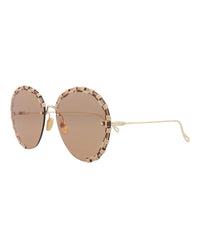 Chloé Chloé Womens Round/Oval Gold Gold Brown Fashion Designer Eyewear