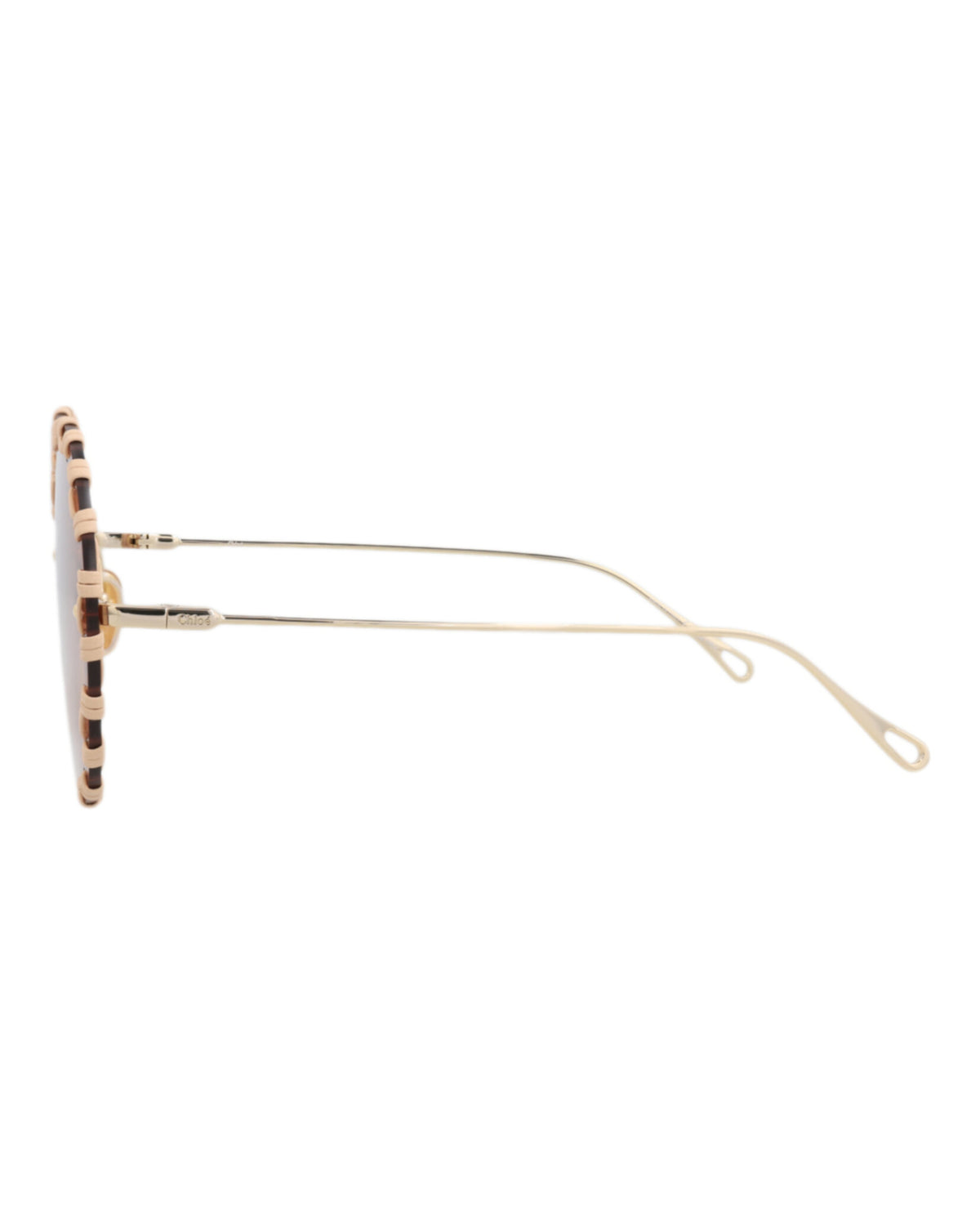Chloé Chloé Womens Round/Oval Gold Gold Brown Fashion Designer Eyewear