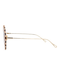 Chloé Chloé Womens Round/Oval Gold Gold Brown Fashion Designer Eyewear