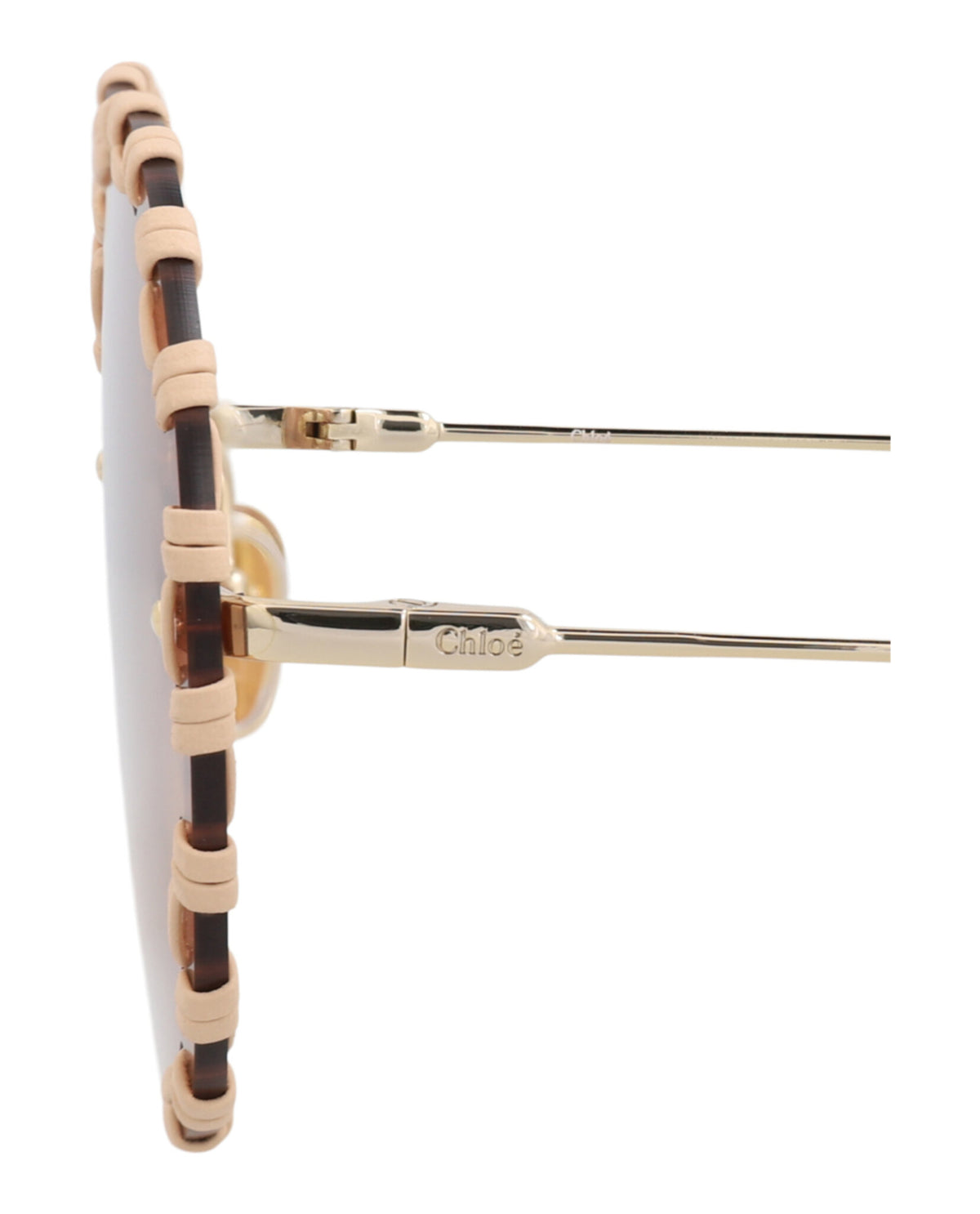 Chloé Chloé Womens Round/Oval Gold Gold Brown Fashion Designer Eyewear