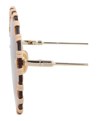 Chloé Chloé Womens Round/Oval Gold Gold Brown Fashion Designer Eyewear