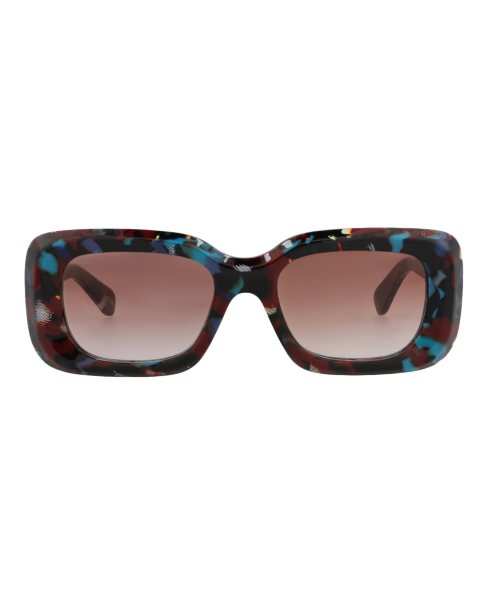 Chloé Womens Square/Rectangle Havana Havana Red Fashion Designer Eyewear