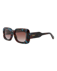 Chloé Womens Square/Rectangle Havana Havana Red Fashion Designer Eyewear