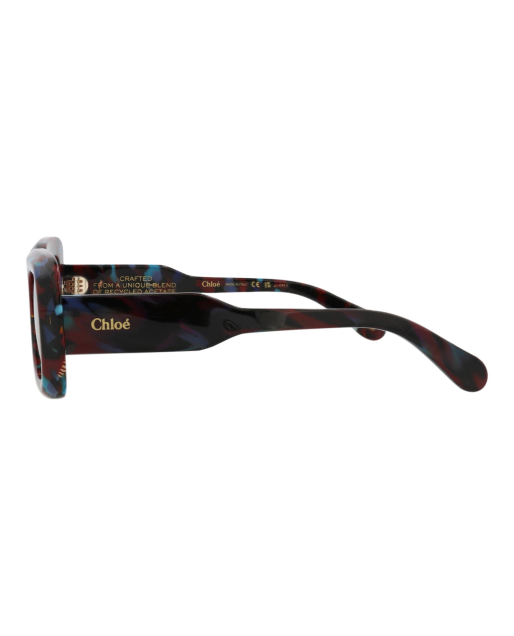 Chloé Womens Square/Rectangle Havana Havana Red Fashion Designer Eyewear