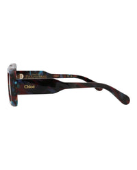 Chloé Womens Square/Rectangle Havana Havana Red Fashion Designer Eyewear