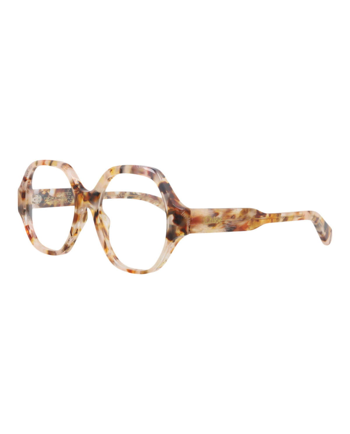 Chloé Womens Square/Rectangle Havana Havana Transparent Fashion Designer Eyewear