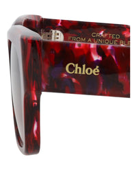 Chloé Womens Square/Rectangle Burgundy Burgundy Violet Fashion Designer Eyewear