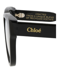 Chloé Womens Cat Eye Black Black Transparent Fashion Designer Eyewear
