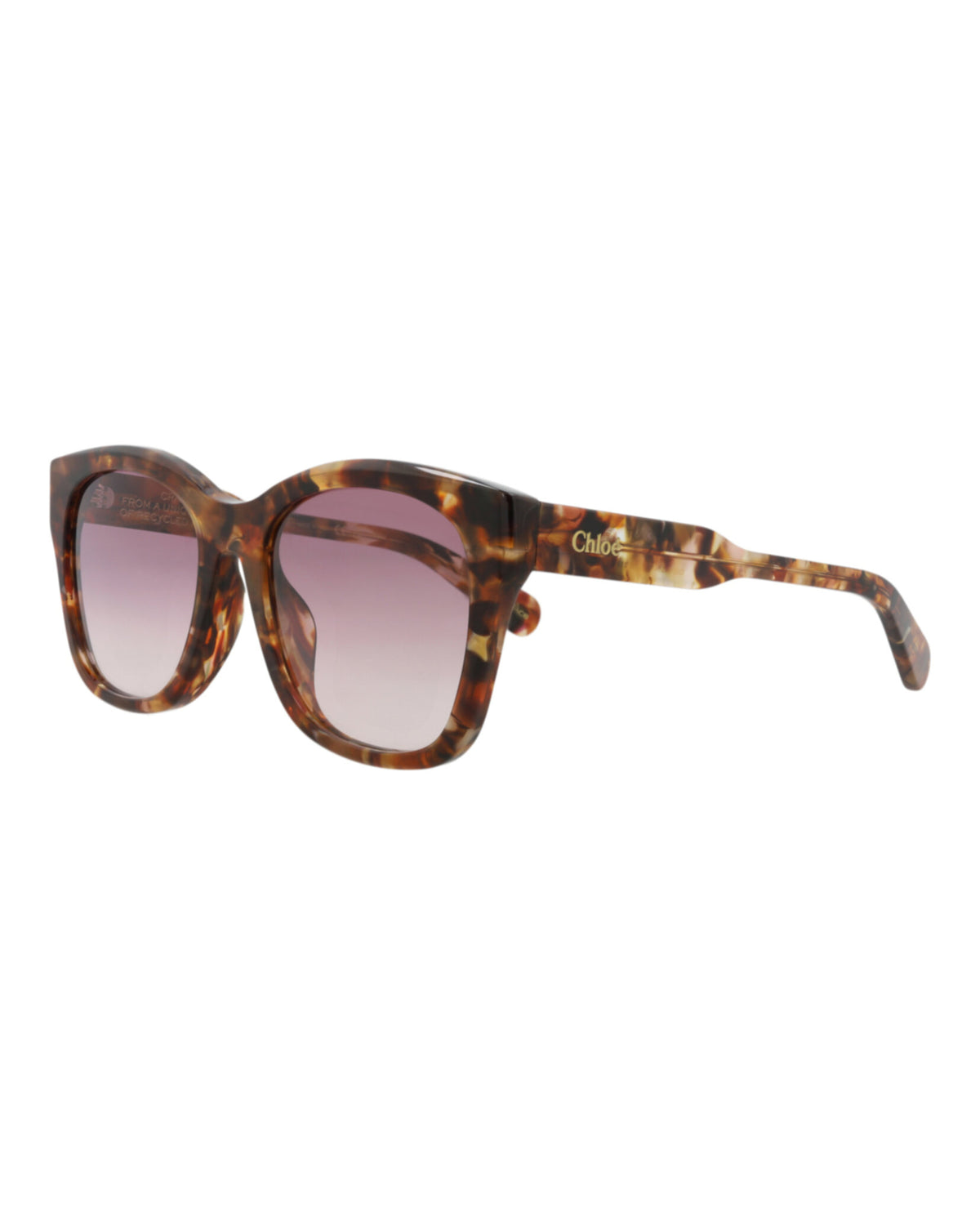 Chloé Womens Square/Rectangle Havana Havana Violet Fashion Designer Eyewear