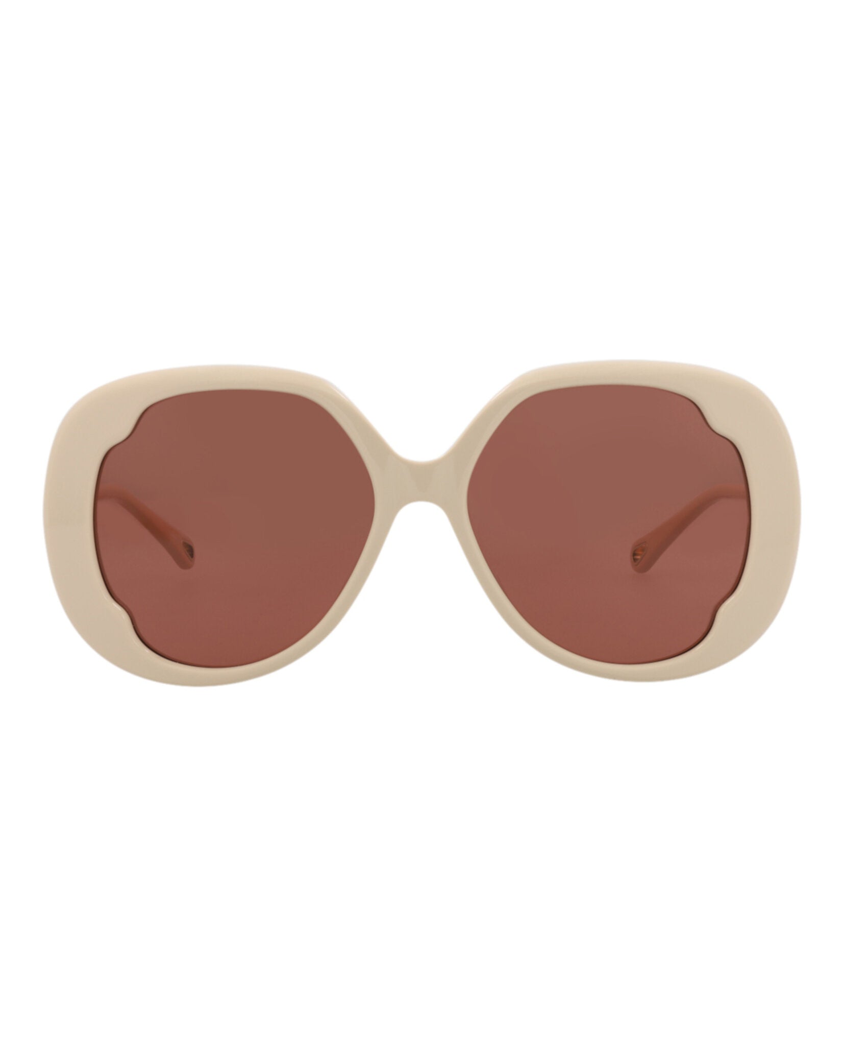 Chloé Womens Round/Oval Ivory Ivory Brown Fashion Designer Eyewear