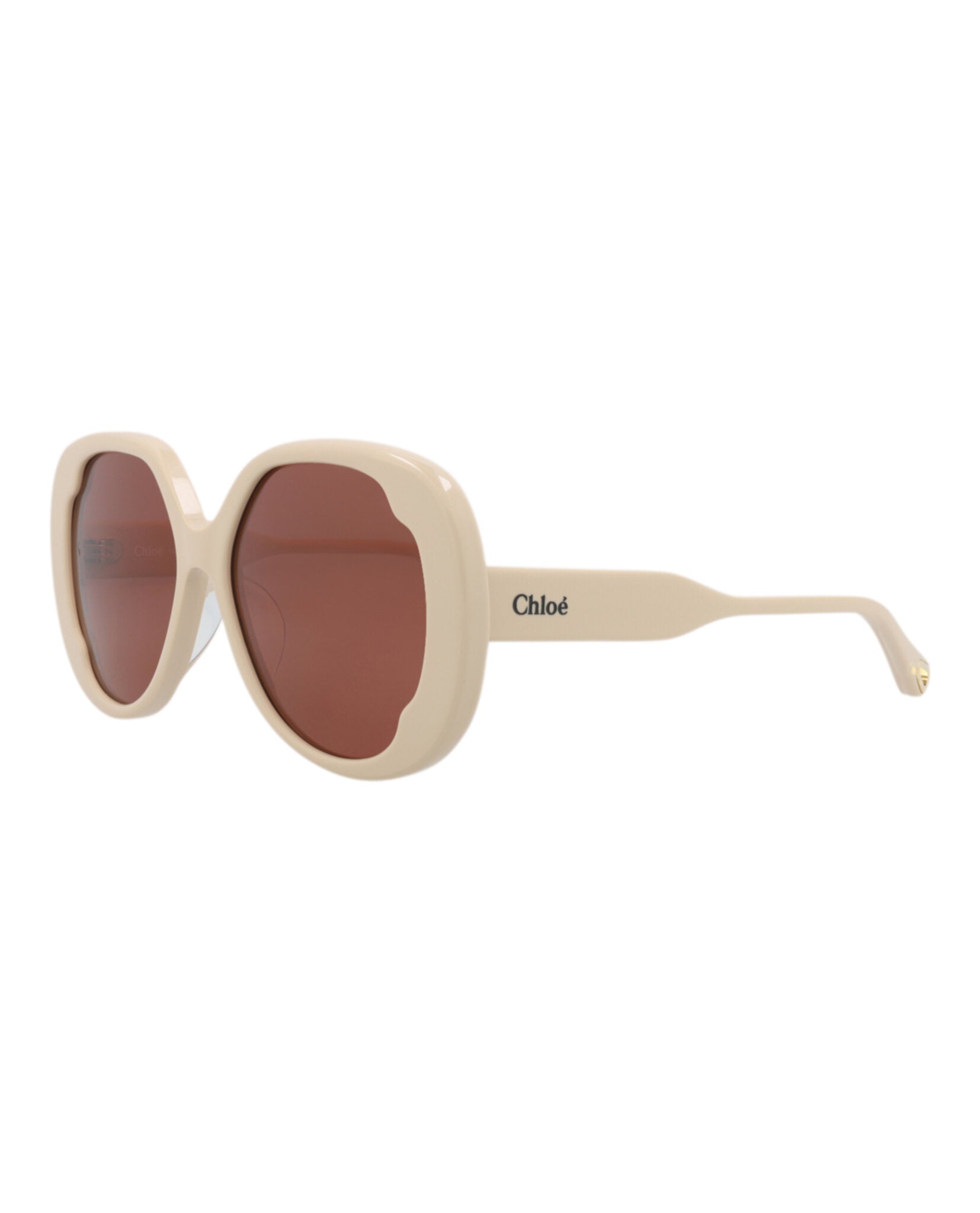 Chloé Womens Round/Oval Ivory Ivory Brown Fashion Designer Eyewear