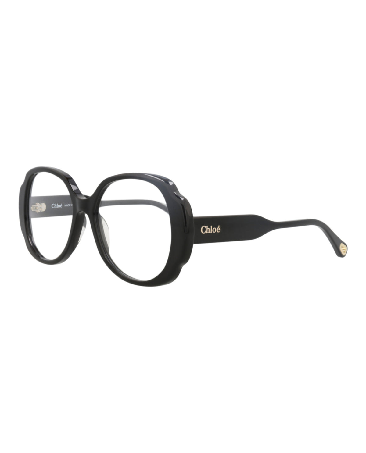 Chloé Womens Round/Oval Black Black Transparent Fashion Designer Eyewear